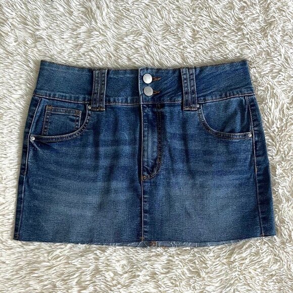 REFUGE - Y2K Denim Mini Skirt - Picture 1 of 5